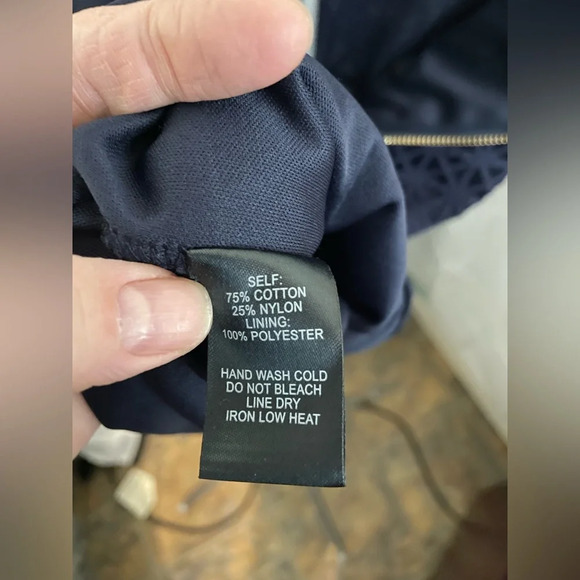 Lulus ‎ SZ small Navy Blue Floral Crochet Lace Short Sleeve Mini Dress - Picture 5 of 10